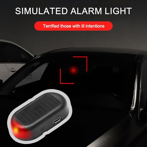 2 Stück Alarmanlage Auto, Anti Diebstahl Blinklampe,Alarmanlage Attrappe,AlarmanlageWohnmobil,Auto Alarm,AlarmanlageDiebstahlsicherung,fakealarmanlage (Rot)