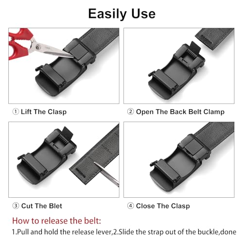 FALAN MULE Mens Belt,Slide Leather Ratchet Belt for Mens4