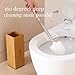 GOBAM Bamboo Toilet Bowl Cleaner with Holder for All Toilet Types - Hidden Stainless Steel Toilet Brush - Bathroom Cleaning Brushes - Toilet Accessories - Natural