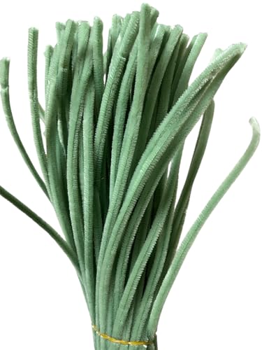 Image of 100Pc Pipe Cleaners Craft Set | Chenille Stem Fuzzy Sticks DIY Craft Supplies for Art Projects Activities, Decorations, Flower Making, Modeling & Sculpting (Pista Green)