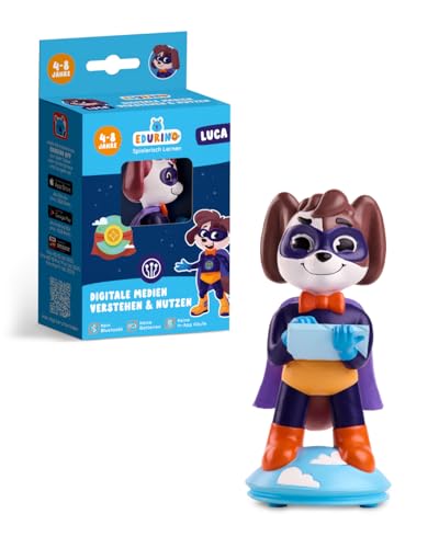 Edurino Figur Luca Digitale Medien Nutzen & Verstehen ab 4 Jahren inkl. App | Innovatives & digitales Lernspiel | Sicherer Umgang mit digitalen Medien | Digitale Geräte kennenlernen