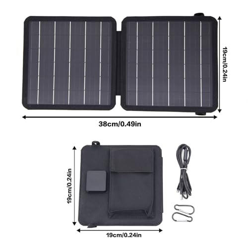 Cargador Solar Portátil Tnfeeon 10W Panel Plegable USB Tipo C IP65 6
