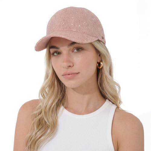 C.C Sequin Baseball Cap Sparkly Glitter Hat for Women Adjustable Back Lightweight Fashion Glitter Cap