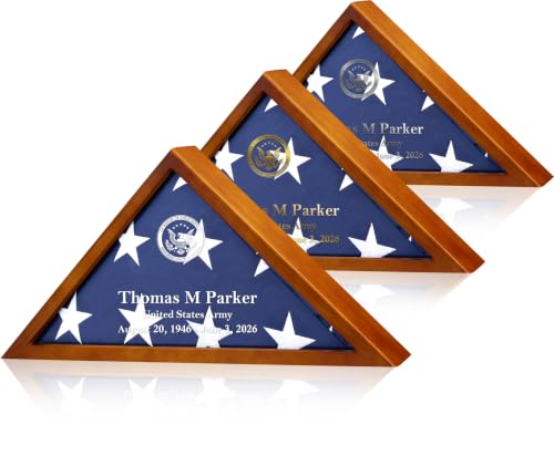 Customized American Folded Flag Display Case for...