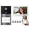 TMEZON Visiophone Connecté Filaire 2 Fils Y70,Interphone Vidéo WiFi avec Écran Tactile IP,Sonnette vidéo avec Caméra Vision Nocturne,Déverrouillage APP à Distance,Badges RFID,Detection Humaine