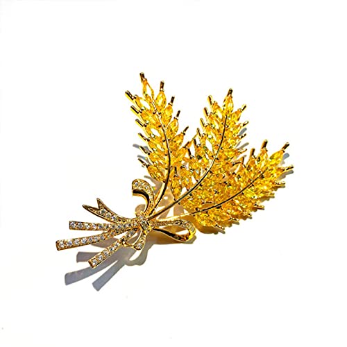 Broche de blé anti-glisse en zircone pour sublimer un décolleté de robe