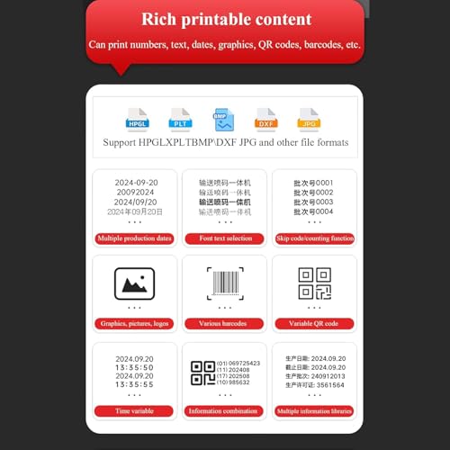 Image of 40m /min Automatic Desktop Inkjet Printer with 4.3in Touch Screen, 12.7mm Printing Height, Photoelectric Synchronous Induction, Support for USB Flash Drive Import, Support Communication Protocols