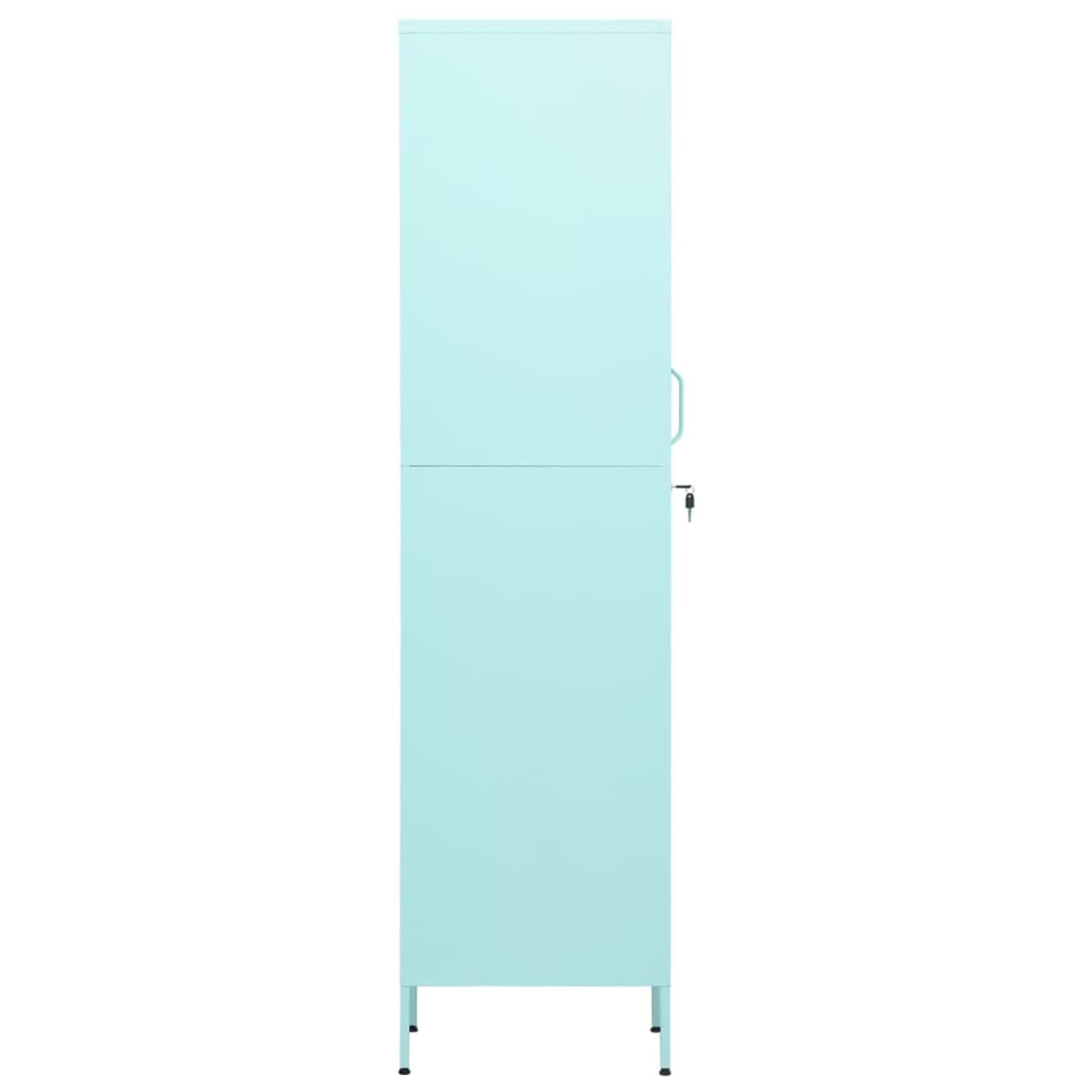 DJEKA Schließfachschrank Mintgrün Lagerschrank Spind Metallschrank Stahlschrank Aufbewahrungsschrank 35x46x180 cm Stahl Mehrzweckschrank Umkleideschrank Fächerschrank