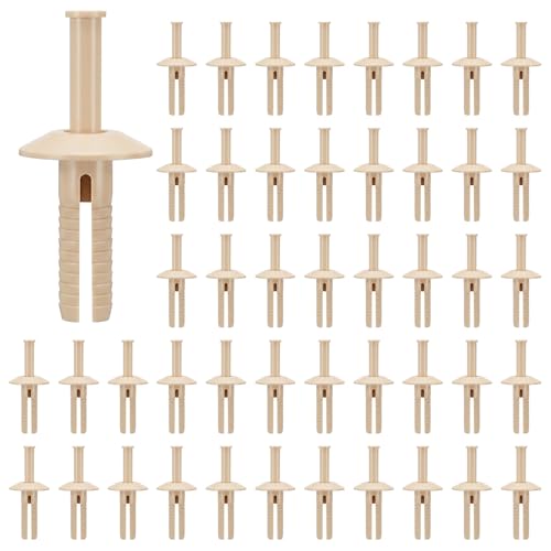 Geelin 50 Pack Nylon Nail Drive Anchors Rivets, 3/4 x 1/4 Inch, Almond