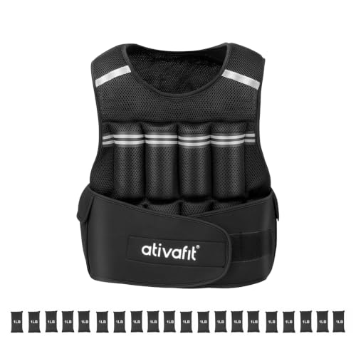 ATIVAFIT Fitness Weighted Vest Adjustable Reflective Vest for Running, Strength Training, Walking & Weightlifting (2‑22 lb) by ATIVAFIT - Used condition - Image 6