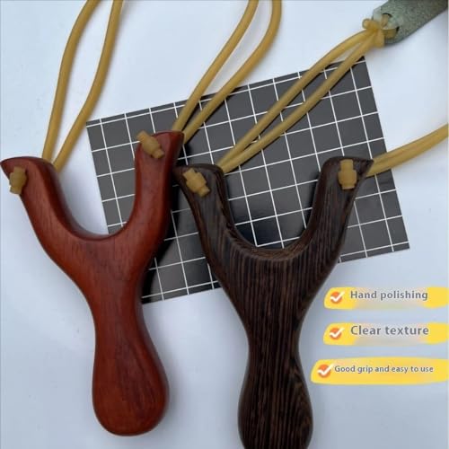 GQ Hand Carved Slingshot Wooden Sling Shot (Brown)