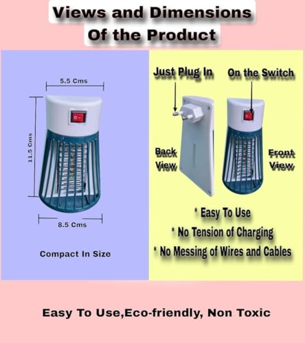 Image of Plug-in UV Bug Zapper | इलेक्ट्रिक मच्छर मारने वाली मशीन | Silent Mosquito Killer Lamp for Home | कीट नाशक नाइट लाइट for Bedroom & Living Room