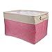 Toyvian Faltbarer Lagerbehälter Würfel Korb: Zusammenklappbares Baumwoll- Und Leinenschrank Organizer Box für Spielzeug Schrank Regale Regal Kindergarten Schlafzimmer Rosa Rosa