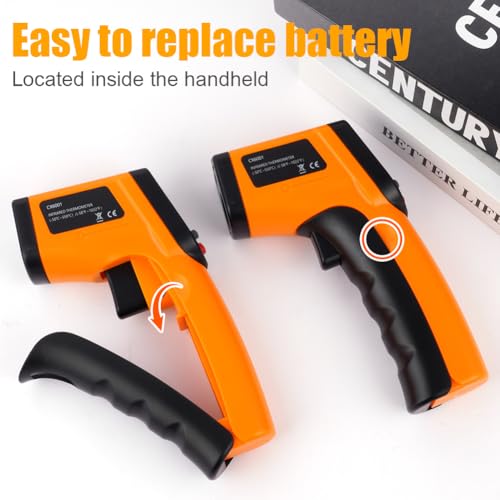 ABOHU Infrarot Thermometer, Laser Temperaturmessgerät(nicht für Menschen), Digital Laser Temperaturpistole, berührungslos Thermometerpistole für Kochen/Grillen/Gefrierschrank