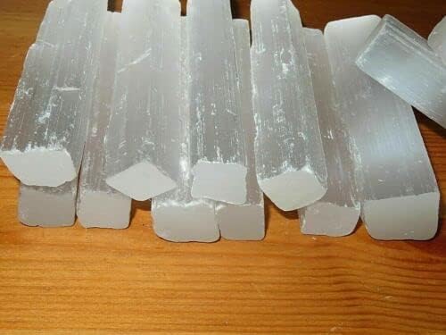 ZnranyiiXY 4" Selenite Sticks, Natural Crystal Selenite Wand Blades 2 Pounds Reiki
