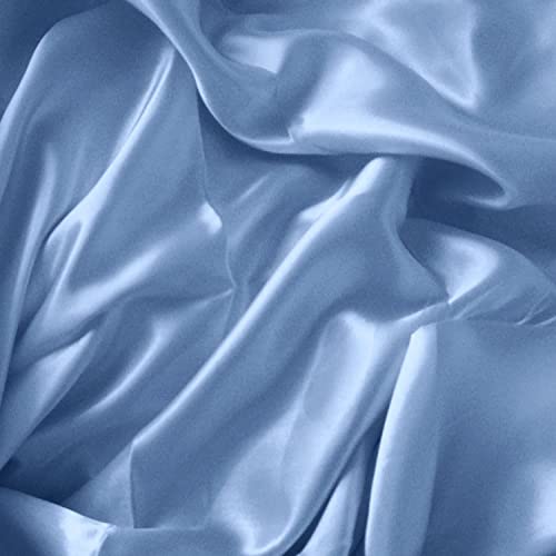 Luxurious Satin Charmeuse Fabric - 60" Wide, Perfect for Weddings, Gowns, Home Decor & Costumes - 1 Yard in Stunning Priwrinkle Blue