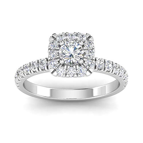 IGI Certified 1 Carat TW Natural Diamond Engagement Ring in 10k White Gold (H-I Color, I2-I3 Clarity)