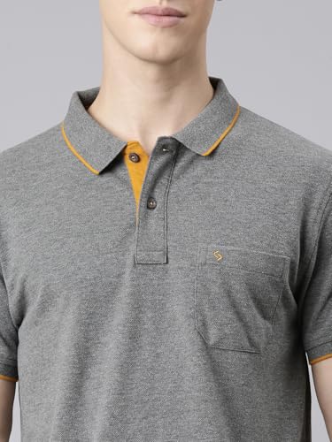 Image of Classic Polo Mens Cotton Blended Solid Half Sleeve Regular Fit Polo Neck T-Shirt