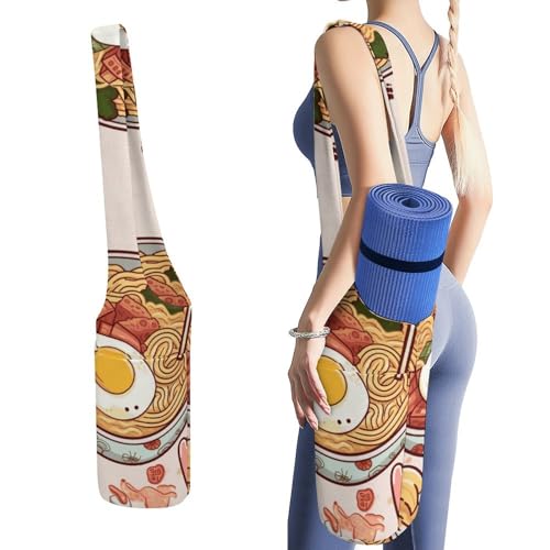 Sac pour tapis de yoga imperméable et résistant à motif ramen original pour le pilates