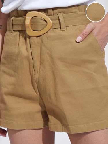 Image of Tokyo Talkies Women's Regular Fit Cargo Shorts | Stretchable Shorts