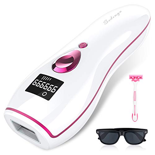 At-Home Hair Removal for Women and Men UP to 999,999 Flashes Permanent Painless Hair Remover Device for Armpits Face Arms Bikini Line Back Legs (White)
