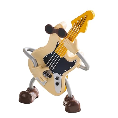 デスク用ギター置物 - クリエイティブ抽象オーナメント,ギター像デスクトップ楽器 | ナイトスタンド、マントル、本棚、リビングルーム、テレビスタンド、男の子、女の子、音楽愛好家向け