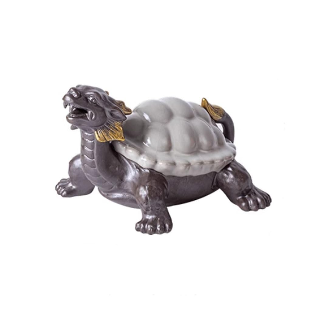 SAMCIOI Tea Pet Kung Fu Tea Set Home Living Room Decoration Small Ornaments Tea Table Chinese Style Ceramic Turtle Pet Teaware Ornaments(A)