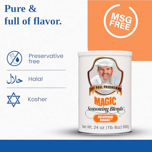 Chef Paul Seafood Magic Seasoning Blends | After-Boil Seafood & Fish Fry Seasoning Mix | Perfect for Crab, Shrimp & Salmon | Spices & Seasonings | Gluten & MSG Free | 24 Oz (Pack of 1)