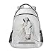 White Horse Backpack for Students Boys Girls School Bag Travel Daypack