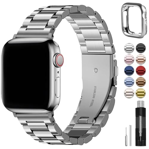 Bracelet iWatch antichoc avec coque intégrée en acier inoxydable premium