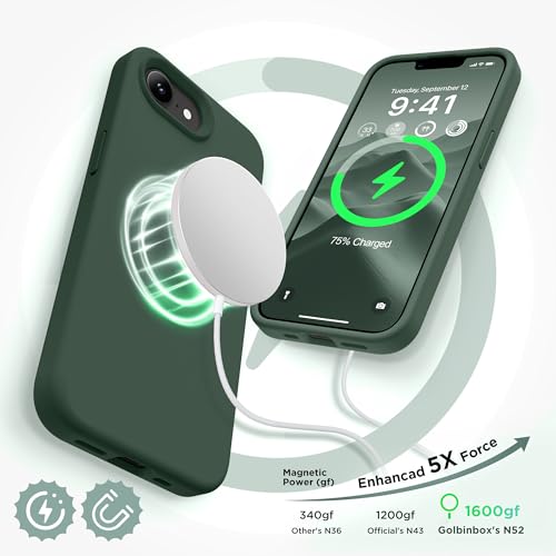 Image of GolbinBox Magnetic for iPhone 17e /16e Case, Silicone Cover, Army Green