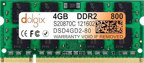 Image of Dolgix 4GB DDR2 800MHz Laptop RAM | PC2-6400 | CL-6 | Non-ECC | Un-Buffered |So-Dimm RAM | Pin -200 | Memory Module- 3 Year Warranty (Made in India)
