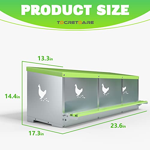 Tocretoare Nistkasten, 3 Löcher Hühner-Nistkasten zum Verlegen von Eiern, robuste Nistkästen für Huhn und Geflügel mit… – Bild 3