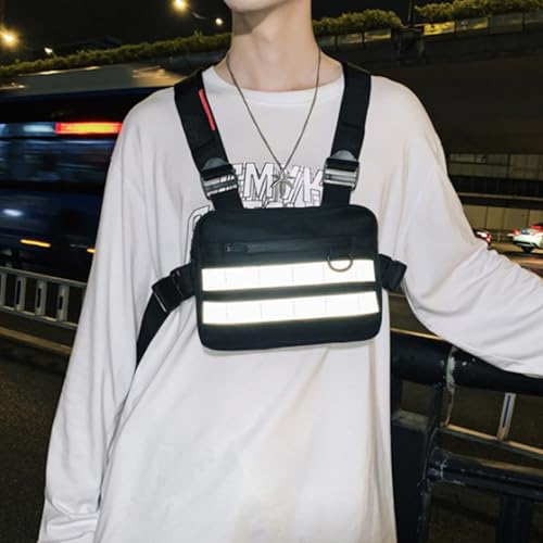 Bolsa de cofre reflectante para hombres, el regalo ideal con chaleco negro ajustable 3