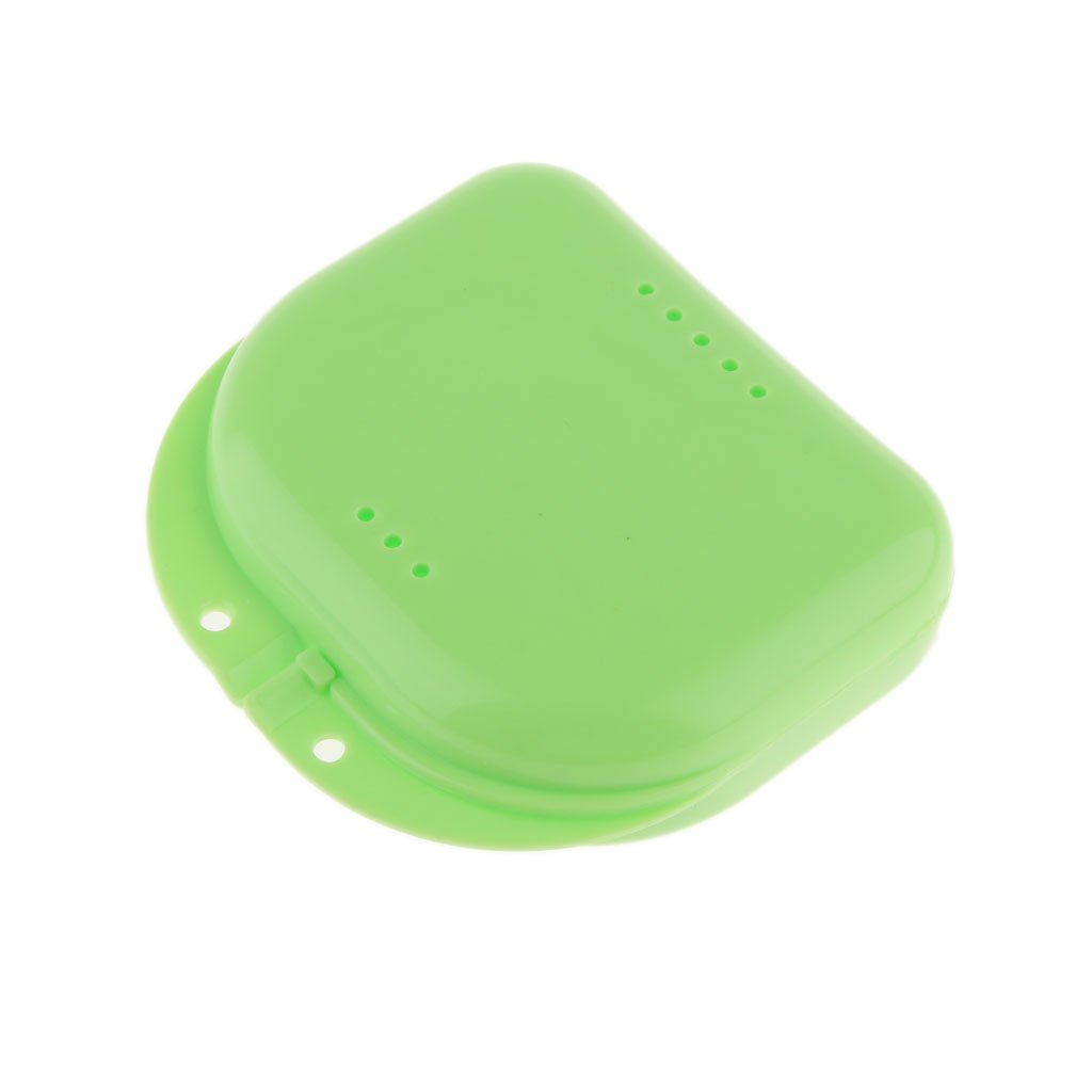 elbme air hole box denture retainer mouthguard storage case container green