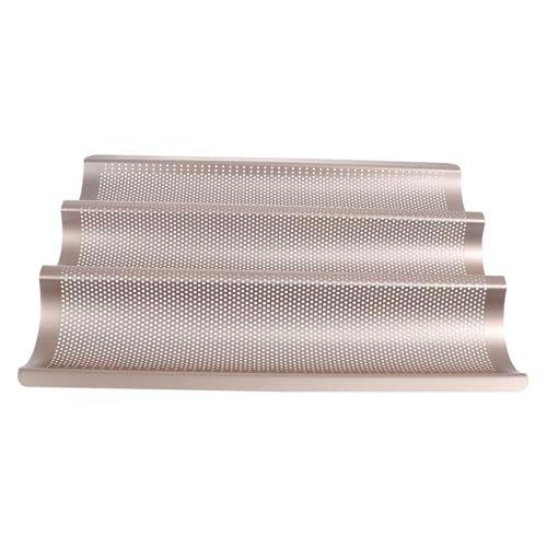 POPETPOP Plaque Cuisson Baguette Perforée Antiadhésive pour Français Moule Pâtisserie Non Collant Facile à Démouler et Nettoyer Cuisson Levain Professionnelle Ustensile Doré Résistant