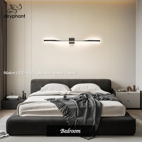 AIRYPHANT 48” Long Bathroom Vanity Light, Hardwired Black Wall Mount Lighting LED Wall Lamp Wall Light Fixture for Living Room Bedroom Entrance Foyer by AIRYPHANT - Used condition - Image 5