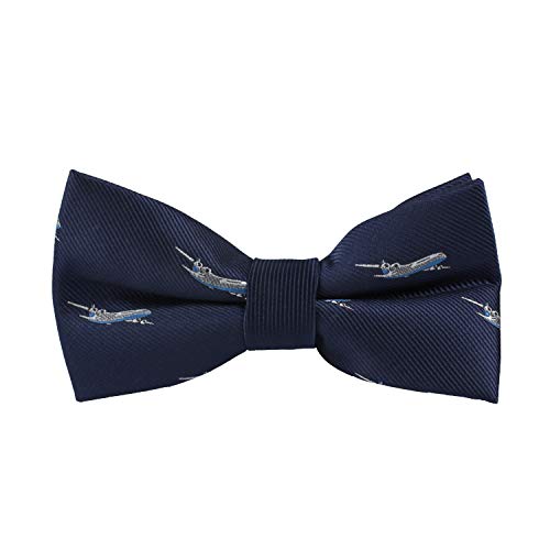 Sports & Speciality Ties | Neckties for Men | Woven Skinny Neck Ties | Present for Work Colleague | Bday Gift for Guys, Aeroplane Bow Tie