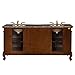 Silkroad Exclusive HYP-8034-BB-UIC-72 Baltic Brown Granite Top Double Sink Bathroom Vanity with Cabinet, 72