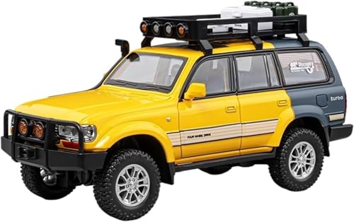 Image of NISHCHAY Metal Diecast 1:24 Toyota Land Cruiser LC80 SUV Miniature Car Pull Back Car Model with Sound Light Boys Gifts Toys for Kids Pack of 1, Multicolor