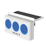 Ventilador de circulación de aire solar específico para coche con función de luz roja para ventilación en entornos de alta temperatura ambiente (blanco)