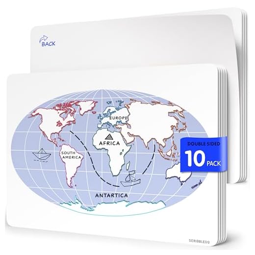 SCRIBBLEDO Continent Practice Sheets 9”x12” Map of The Seven Continents Dry Erase World Globe Sheets Homeschool Supplies Learning Map Teacher Students Classroom Pack of 10 Sheets