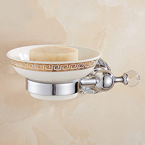 Accessoires de salle de bain laiton douche avec porte-serviette cristal