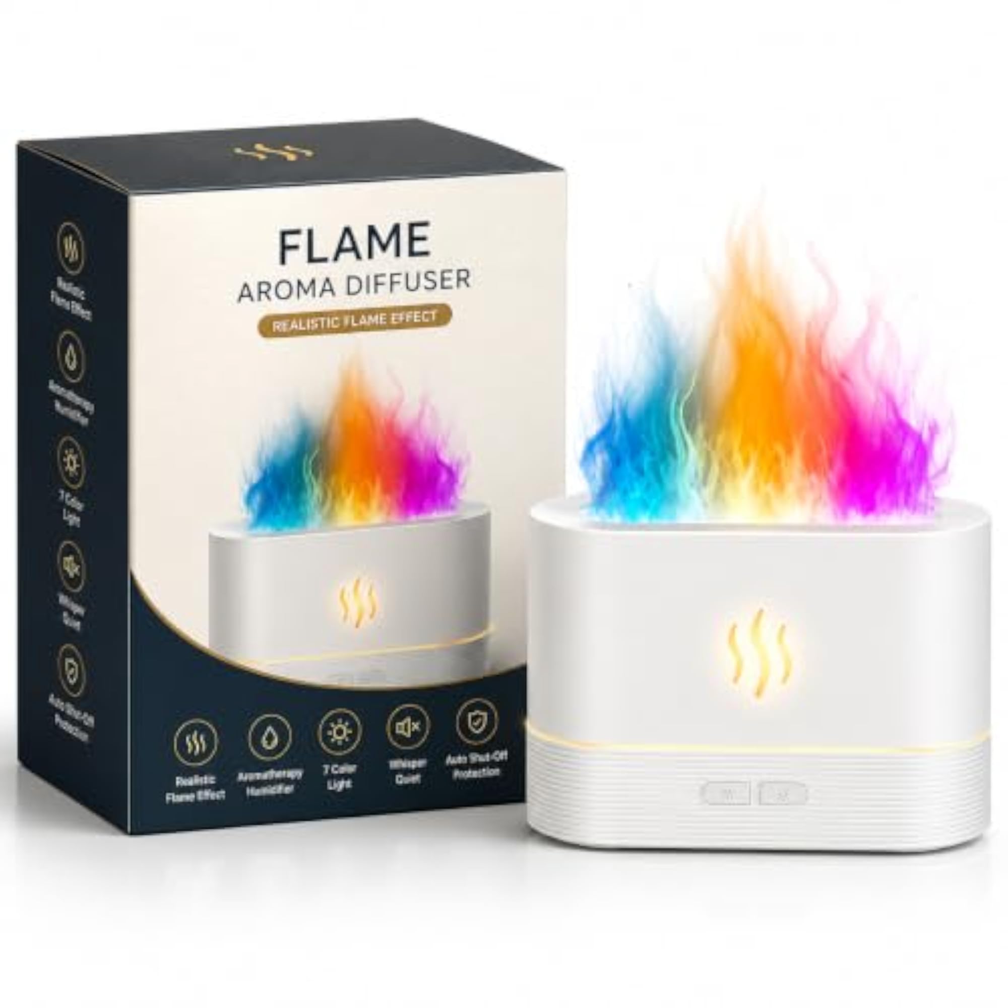 Flame Aroma Diffuser and Humidifier with LED Effect