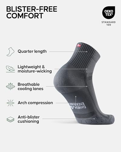DANISH-ENDURANCE-Cushioned-Running-Socks-for-Long-Distances-Quarter-Length-Anti-Blister-for-Men-Women-3-Pack