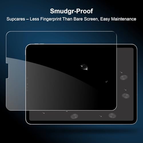 Image of SupCares Tempered Glass for iPad Air 4th, 5th Generation and iPad Pro 2018, 2020, 2021, 2022 (11 Inch) With Installation Kit | Military-Grade Gorilla Screen Protector | Edge to Edge Coverage | Transparent