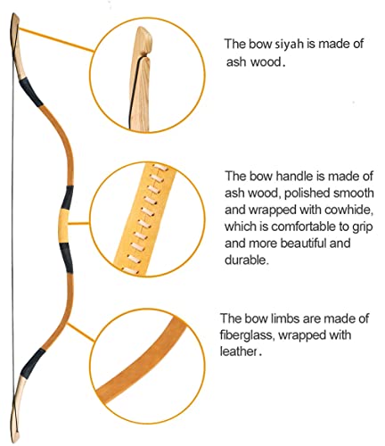 Pmz Longbow Archery Recurve Bow Set Horsebow Traditional Bow (40) #TOP1