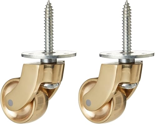 Roue pivotante à visser laiton au design traditionnel pour mobilier de valeur