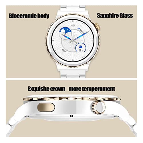 Smart Watches For Women Bluetooth Call Ceramic Strap Sleep Tracker Sport Modes Smartwatch For Ladies #TOP1
