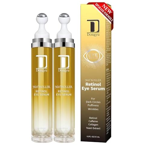 Retinol Eye Serum Anti Aging: Caffeine Under Eye Cream for Dark Circles Puffiness Bags - Reduce Wrinkles Fine Lines 30ml 2pack Cover